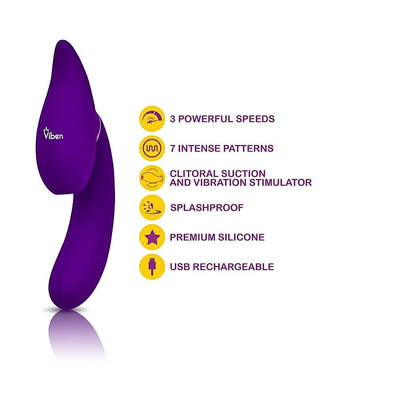 Symphony 21 Mode Swivel Suction Head Triple Motor Vibrator - Clit Ticklers and Pulsators