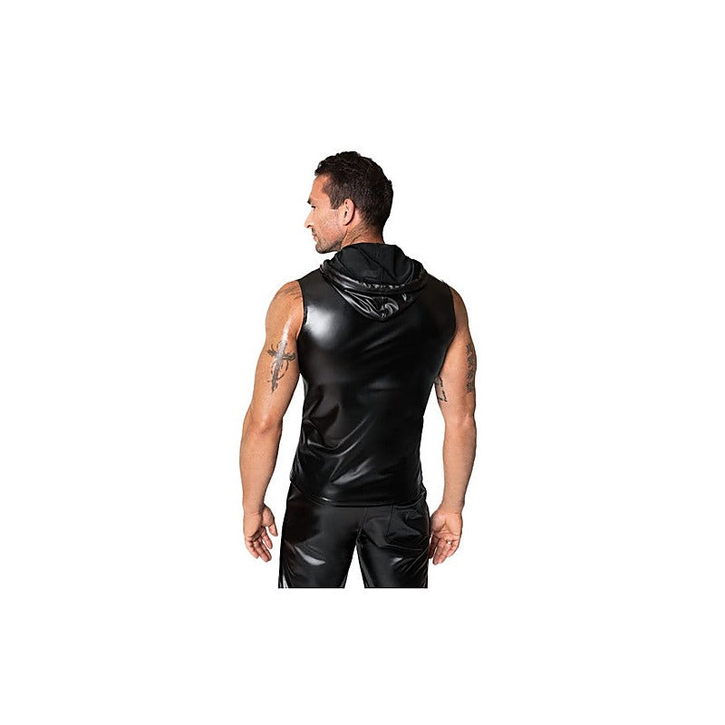 Noir Handmade Frenzy Super Stylish Sleeveless Hoodie - His Fetish