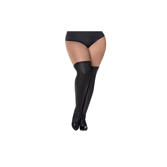 Mapale Sexy Womens Thigh Highs Vinyl Gloss Black - Her Fetish