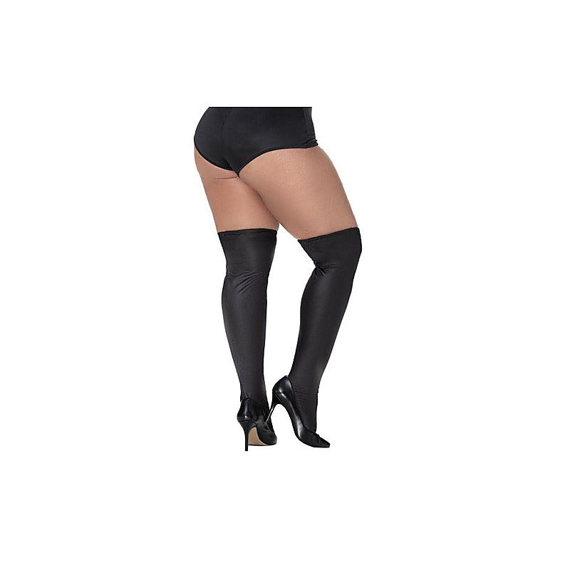 Sexy Womens Thigh Highs Vinyl Gloss Black by Mapale - Her Fetish