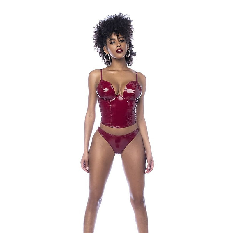2 Piece Wet Look Vinyl Bodysuit Set by Mapale - Her Fetish