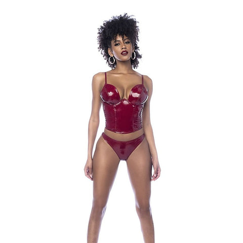 2 Piece Wet Look Vinyl Bodysuit Set by Mapale - Her Fetish