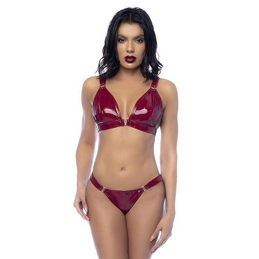 2 Piece Wet Look Vinyl Bra and Panty Set by Mapale - Her Fetish
