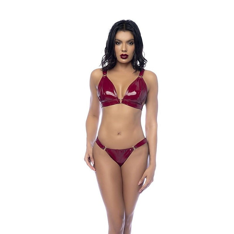 2 Piece Wet Look Vinyl Bra and Panty Set by Mapale - Her Fetish