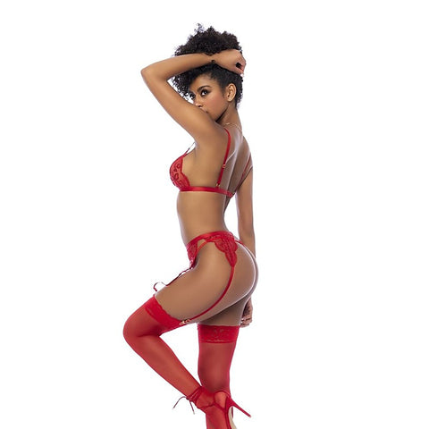 Set w/ Bralette, Garter Belt and Thong Bra Set by Mapale - Bras and Bra Sets
