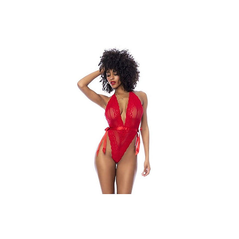 Women's Lace Bodysuit with Side Ties by Mapale - Teddies and Bodysuits