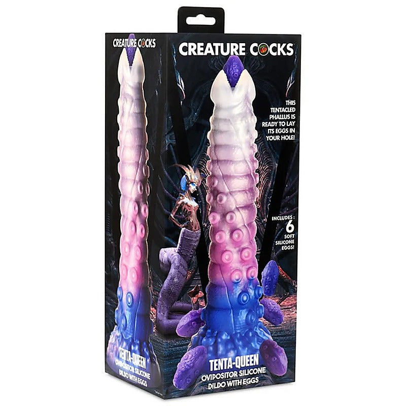 Tenta-Queen Ovipositor Silicone Dildo with Eggs - Realistic Dildos
