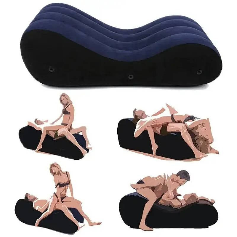 Inflatable Suede Love Lounge with Handrail Sex Furniture - Sex Furniture