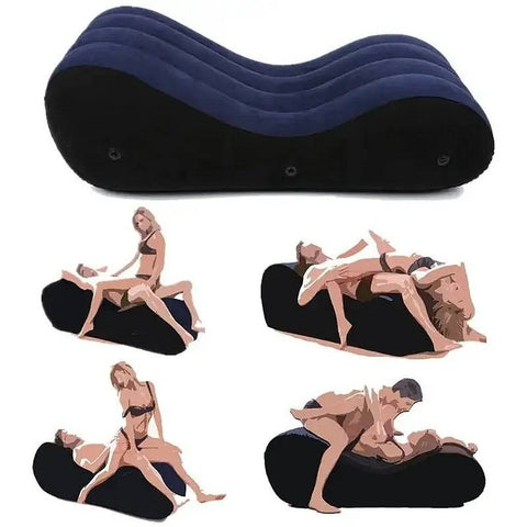 Inflatable Suede Love Lounge with Handrail Sex Furniture - Sex Furniture