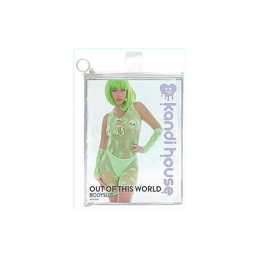 Out of This World Green Bodysuit Set With Alien Pasties - Teddies and Bodysuits