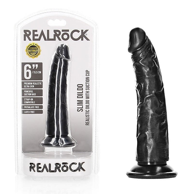 REALROCK Realistic Slim Dildo 15.5 cm by Shots Toys - Masks And Blindfolds