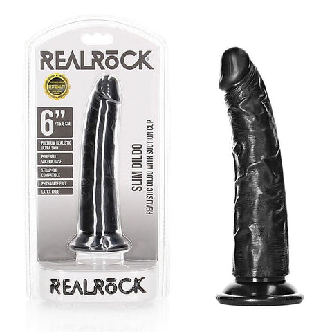 REALROCK Realistic Slim Dildo 15.5 cm by Shots Toys - Masks And Blindfolds