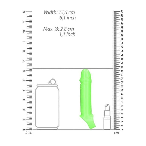 Glow In Dark Smooth Stretchy Penis Sleeve by Shots Toys - Pumps, Extenders and Sleeves