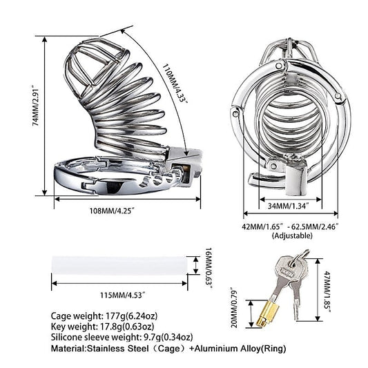 BDStyle Beginner Cage Adjustable Metal Bird Cock Cage