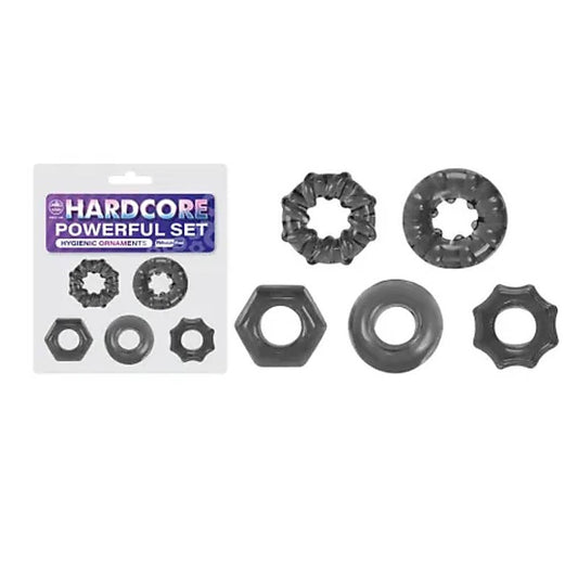 Excellent Power Hardcore Powerful 5 Piece Stretchy Cock Rings