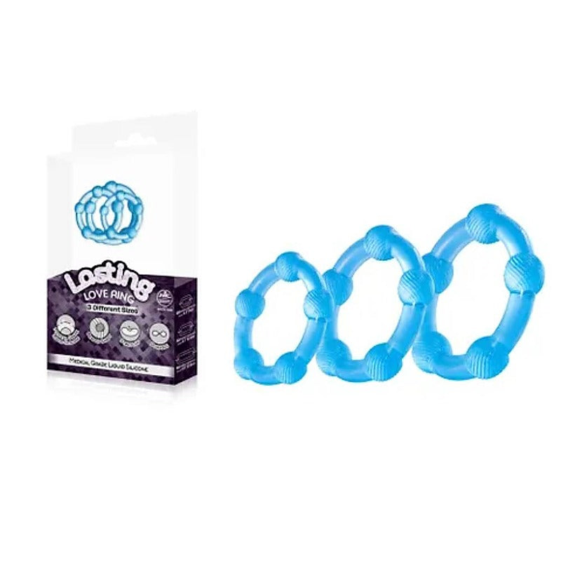 Excellent Power Lasting 3 Piece Beaded Cock Rings Set - Cock Ring Sets