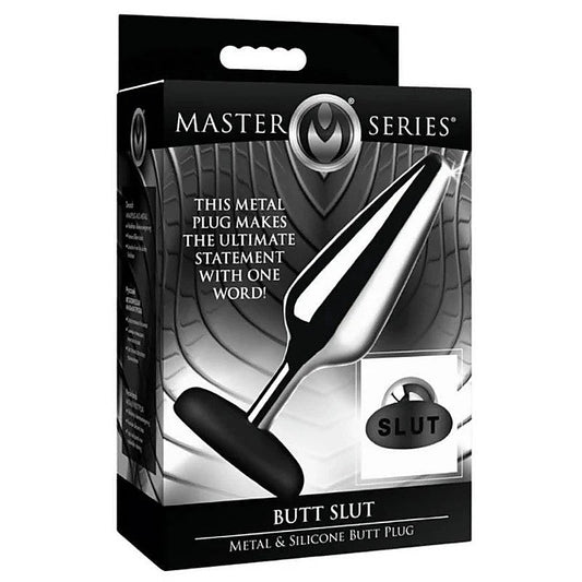 Master Series Butt Slut Metal and Silicone Butt Plug - Butt Plugs