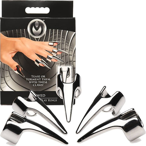 Master Series Clawed 5 Piece Sensation Play Finger Rings - Electro Sex