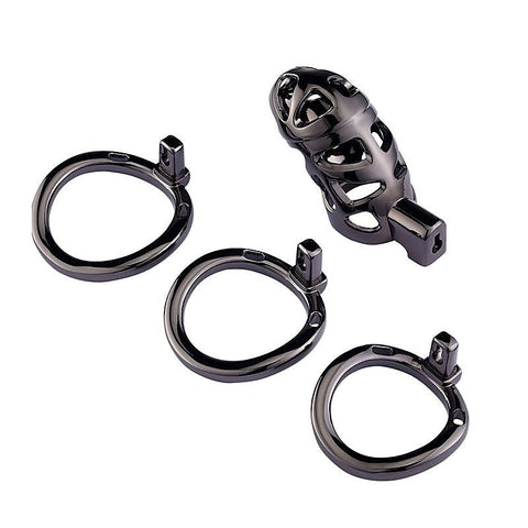 Male Chastity Cage with 3 Active Sizes Rings by BDStyle - Male Chastity