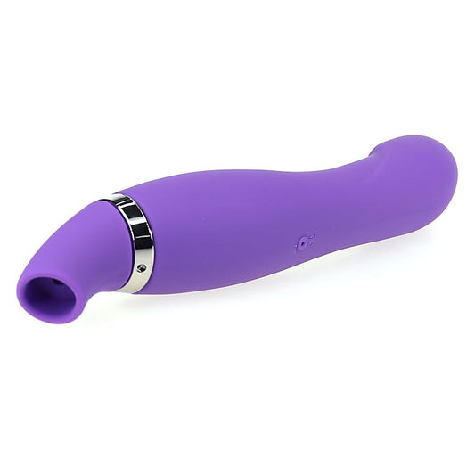 BDStyle Double Head Suction Vibrating Dildo Purple - Vibrating Dildos