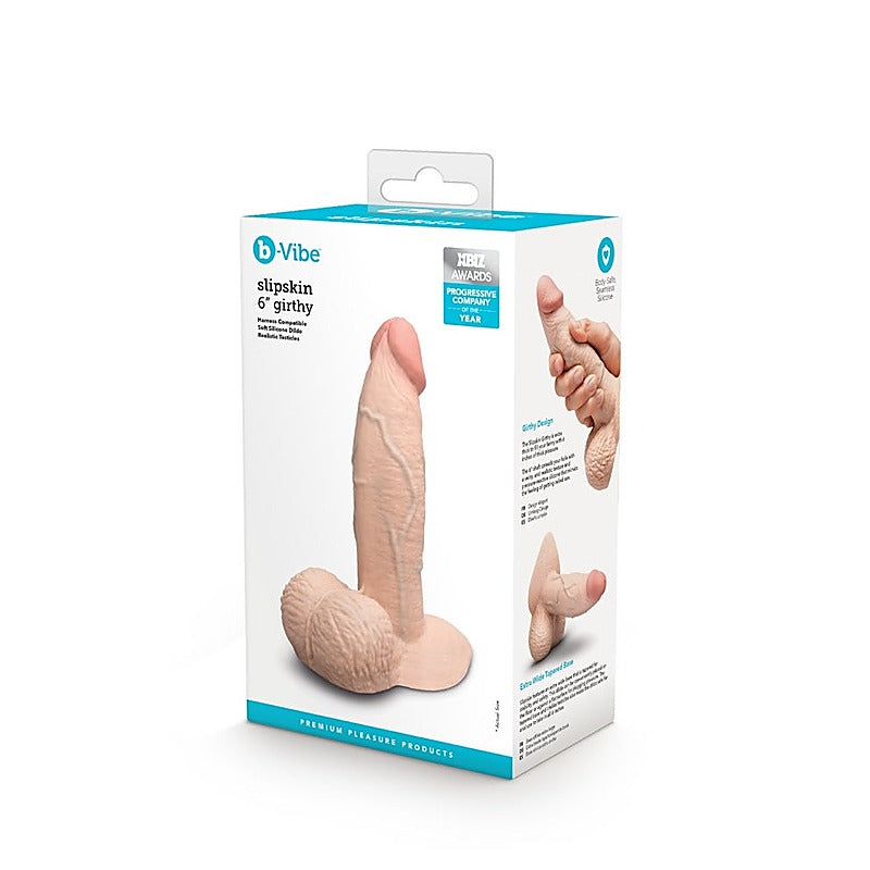 Slipskin Girthy 6 Inch Realistic Silicone Dildo by B-Vibe - Realistic Dildos
