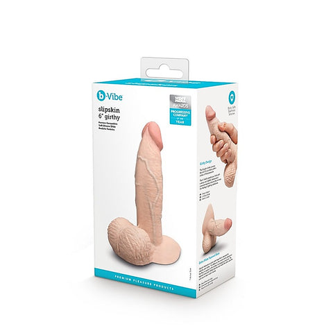 Slipskin Girthy 6 Inch Realistic Silicone Dildo by B-Vibe - Realistic Dildos