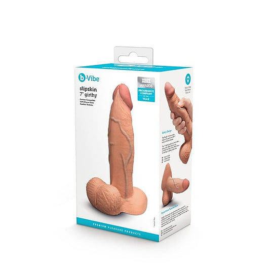 B-Vibe Slipskin 7 Inch Realistic Silicone Dildo Girthy - Realistic Dildos