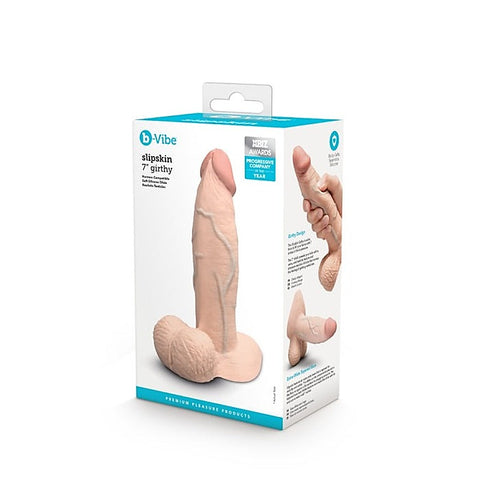Slipskin 7 Inch Realistic Silicone Dildo by B-Vibe - Realistic Dildos