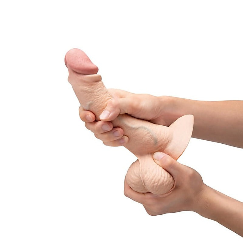 Slipskin Curved Realistic Silicone Dildo by B-Vibe - Realistic Dildos