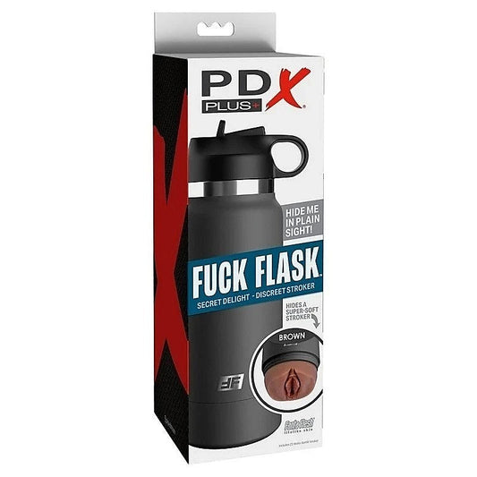 PDX Plus Fuck Flask Secret Delight Mens Stroker Grey Bottle - Masturbators and Strokers