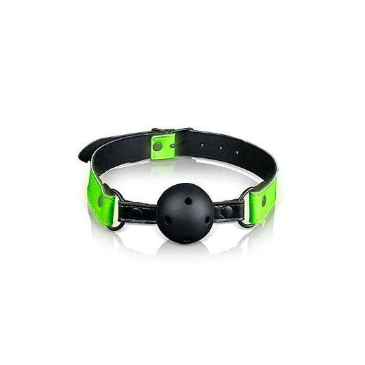 OUCH! Glow in Dark Breathable Ball Gag - Bondage Gags and Bits