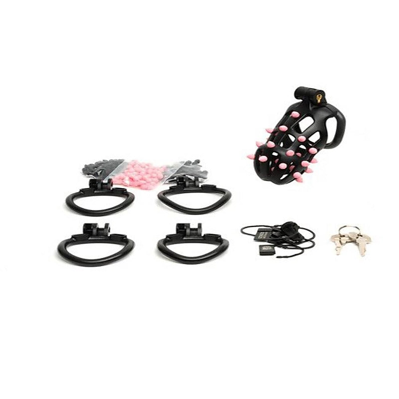 Sport Fucker FlexiSpike by CellMate Male Chastity Device Black/Pink - Male Chastity