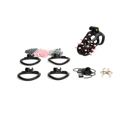 Sport Fucker FlexiSpike by CellMate Male Chastity Device Black/Pink - Male Chastity