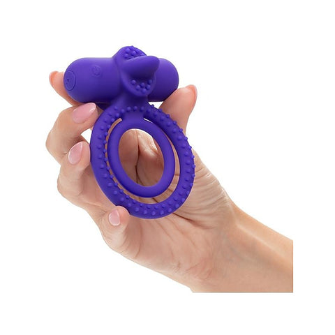 Silicone Rechargeable Dual Climaxer Cock Ring - Vibrating Cock Rings