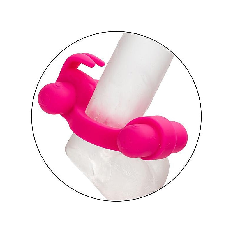 Silicone Rechargeable Rockin' Rabbit Penis Ring - Vibrating Cock Rings