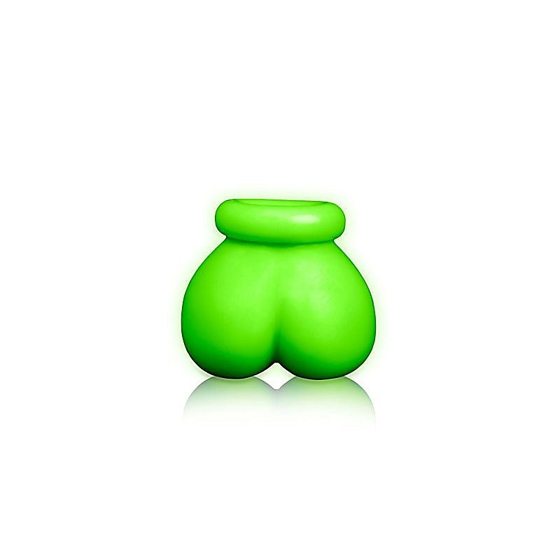 OUCH! Luminous Bondage Ball Sack by Shots Toys - Cock Rings