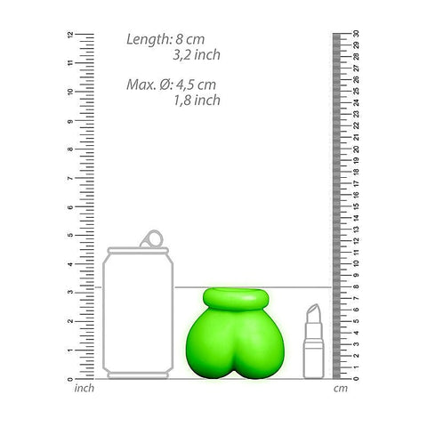OUCH! Luminous Bondage Ball Sack by Shots Toys - Cock Rings
