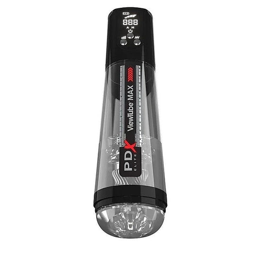 PDX Elite ViewTube MAX View Rechargeable Mens Stroker Black - Masturbators and Strokers