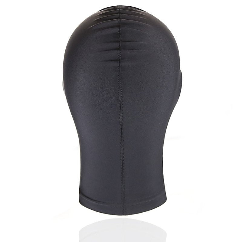 BDStyle BDSM Play Spandex Hood With Padded Blindfold Large Black - Bondage Hoods