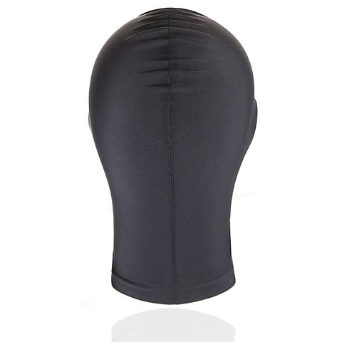 BDStyle BDSM Play Spandex Hood With Padded Blindfold Large Black - Bondage Hoods