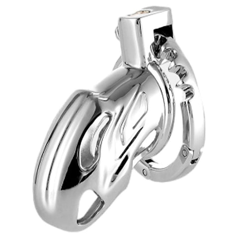 Adjustable Ring and Invisible Vertical Lock Cock Cage - Male Chastity