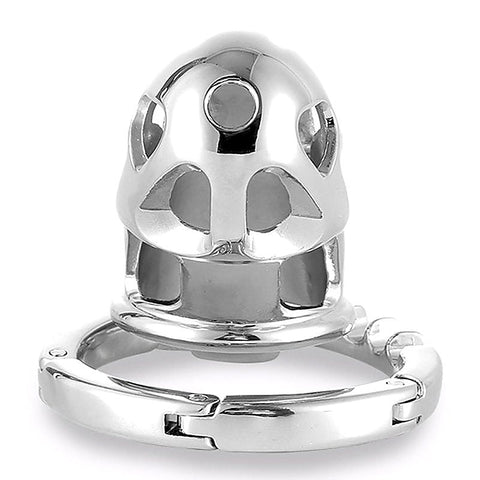 Adjustable Ring and Invisible Vertical Lock Cock Cage - Male Chastity