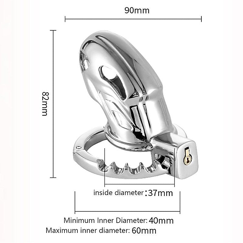 Adjustable Ring and Invisible Vertical Lock Cock Cage - Male Chastity