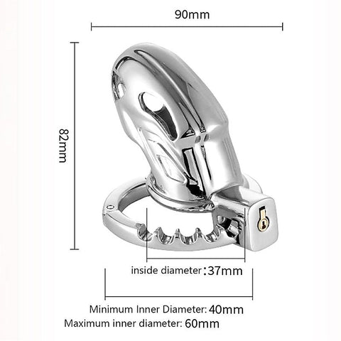 Adjustable Ring and Invisible Vertical Lock Cock Cage - Male Chastity