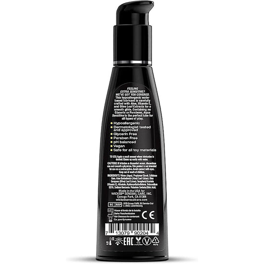 Wicked Aqua Sensitive Water Based Lubricant 240ml - Water Based Lubes