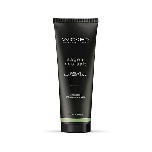 Wicked SAGE & SEA SALT Sensual Scented Massage Cream 120ml - Massage Oils and Lubricants