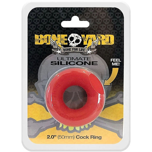 C1R Releasing Boneyard Ultimate Stretchy Silicone Cock Ring Red - Stretchy Cock Rings