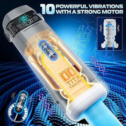 CyberSkin B-Titan Thrusting Auto Male Masturbator Grey - Masturbators and Strokers