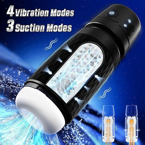 B-Warrior Sucking and Vibrating Masturbator by Topco - Masturbators and Strokers