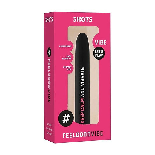 Shots Toys Feelgood KeepCalmAndVibrate Bullet Vibrator Black - Bullet Vibrators